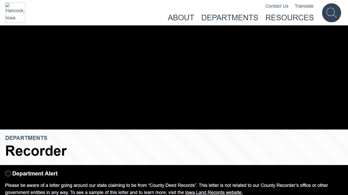 Recorder's Office - Hancock County Government - Iowa